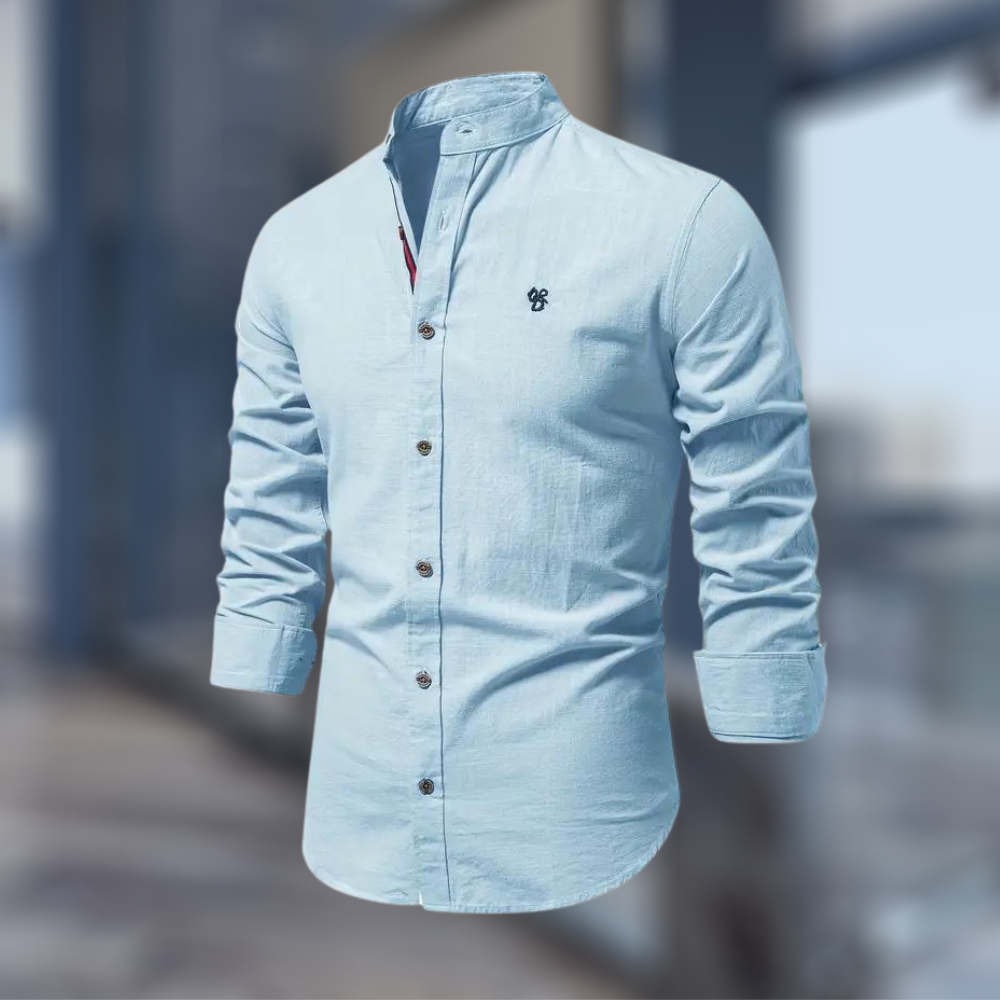 Oliver | Stylish Men's Green Long Sleeve Button-Up Shirt