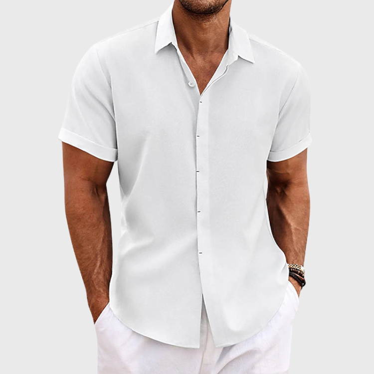 Harper | Stylish Short Sleeve Linen Button Up Shirt