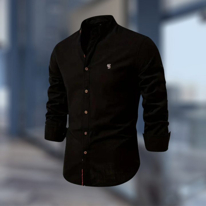 Oliver | Stylish Men's Green Long Sleeve Button-Up Shirt