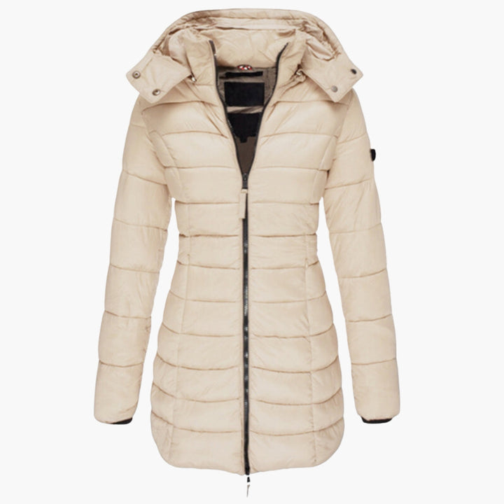 Nora | Elegant Hooded Quilted Puffer Jacket With Long Length
