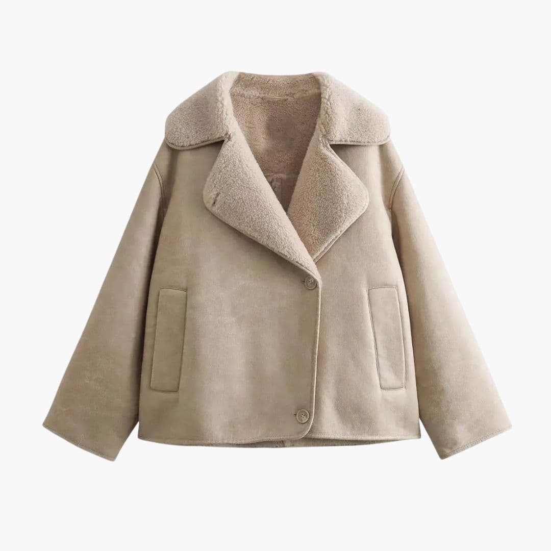 Naomi | Chic Faux Shearling Lapel Collar Jacket