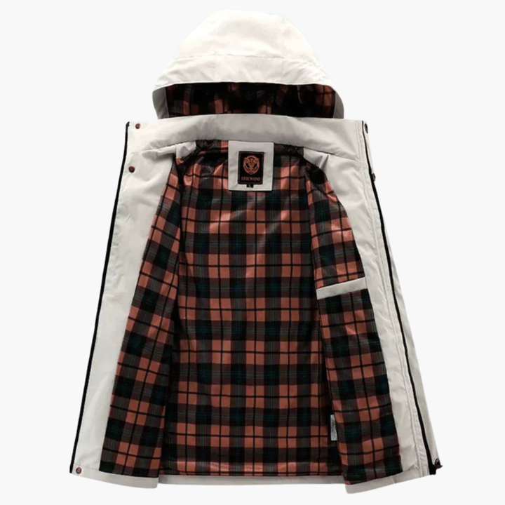 Nora | Stylish Men's White Hooded Winter Parka With Multi Pockets