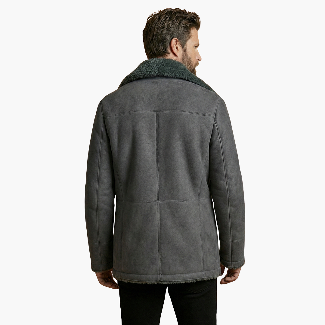 Alessandro | Stylish Men's Shearling Winter Coat With Oversized Collar