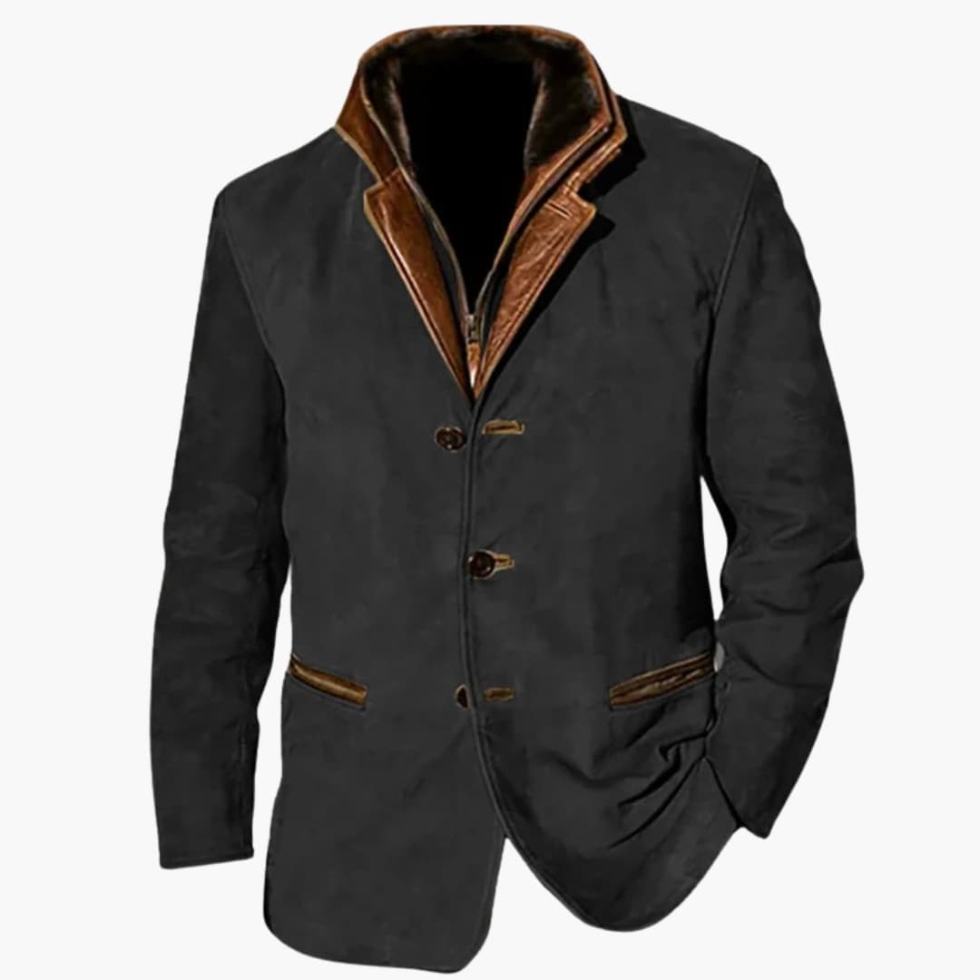 Phoebe | Stylish Brown Suede Blazer With Button Closure