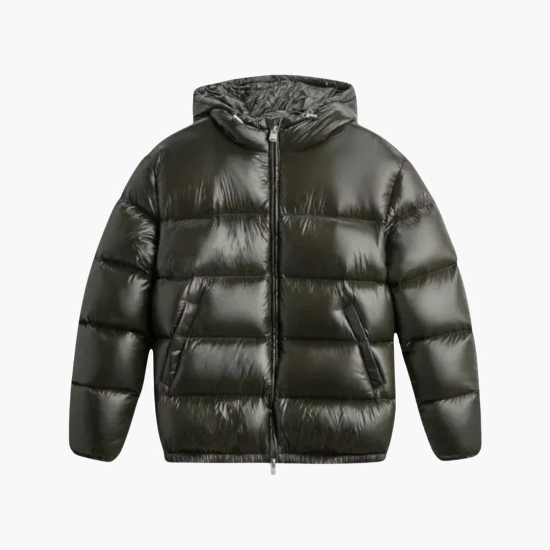 Penelope | Sleek Men's Black Quilted Hooded Puffer Jacket