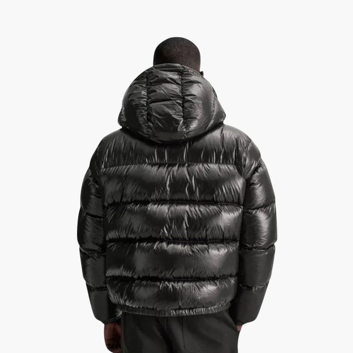 Penelope | Sleek Men's Black Quilted Hooded Puffer Jacket
