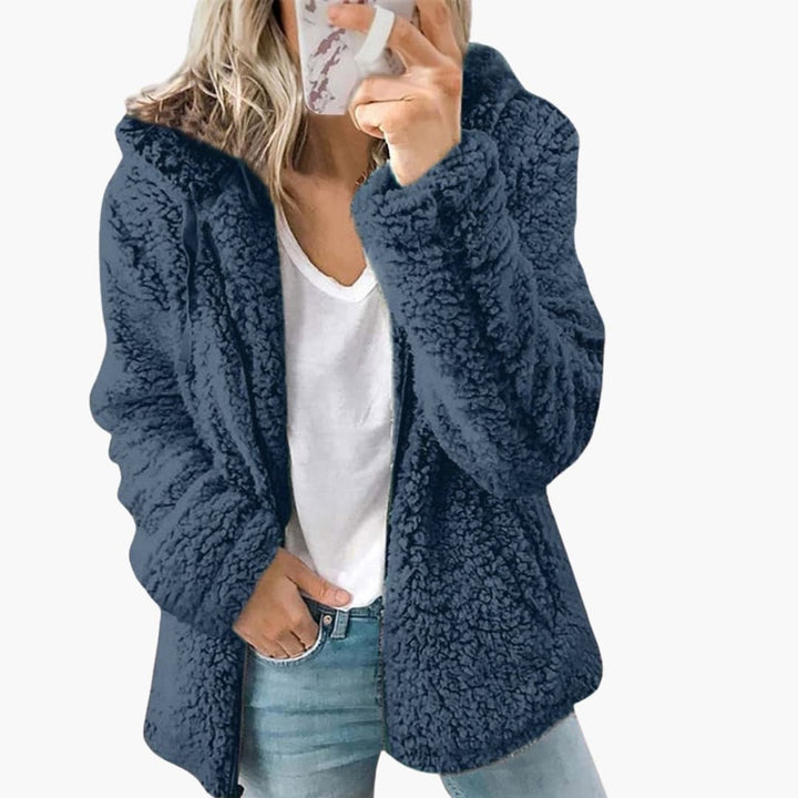 Phoebe | Chic Pink Teddy Fleece Jacket With Long Sleeves