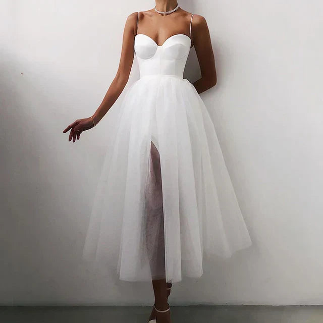 Sorcha | Elegant Sweetheart Tulle Midi Dress