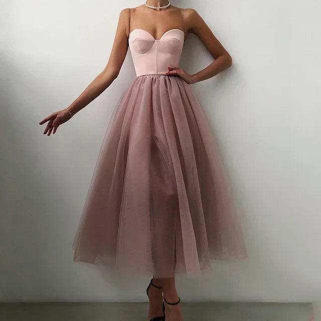 Sorcha | Elegant Sweetheart Tulle Midi Dress