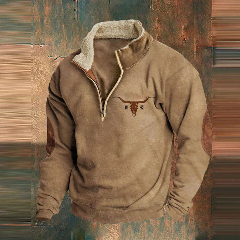 Jasper | Southwestern Quarter-Zip Pullover With Sherpa Collar