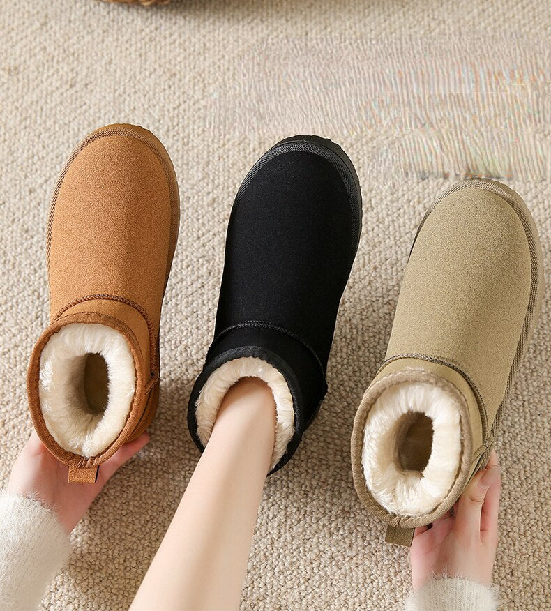 Willa | Chic Fleece-Lined Waterproof Ankle Boots For Women