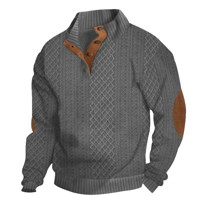 Felix | Classic Cable Knit Quarter-Zip Pullover With Elbow Patches