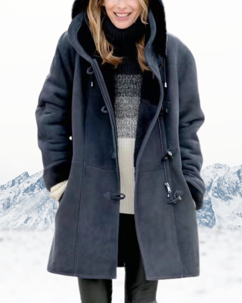 Cordelia | Stylish Hooded Duffle Coat With Sherpa Lining