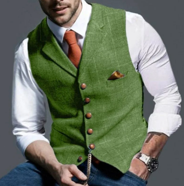 Elise | Elegant Double Breasted Tweed Waistcoat For Men