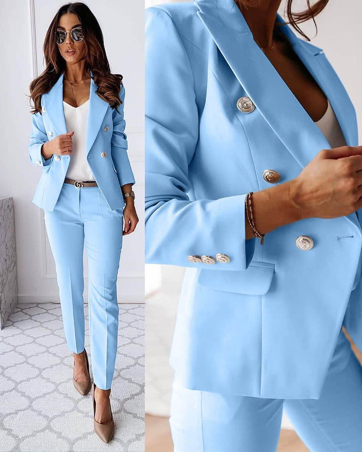 Margot | Elegant Double-Breasted Blazer Suit Set