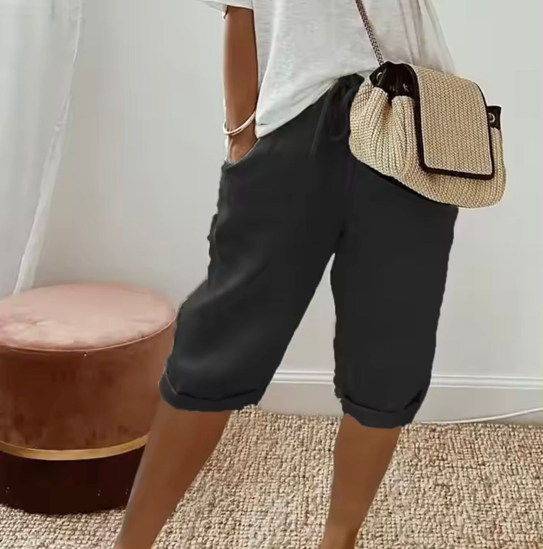 Hedwig | Chic High-Waisted Linen Bermuda Shorts Women
