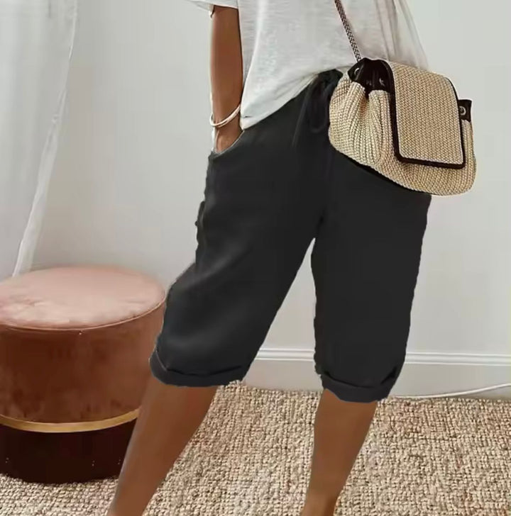 Hedwig | Chic High-Waisted Linen Bermuda Shorts Women