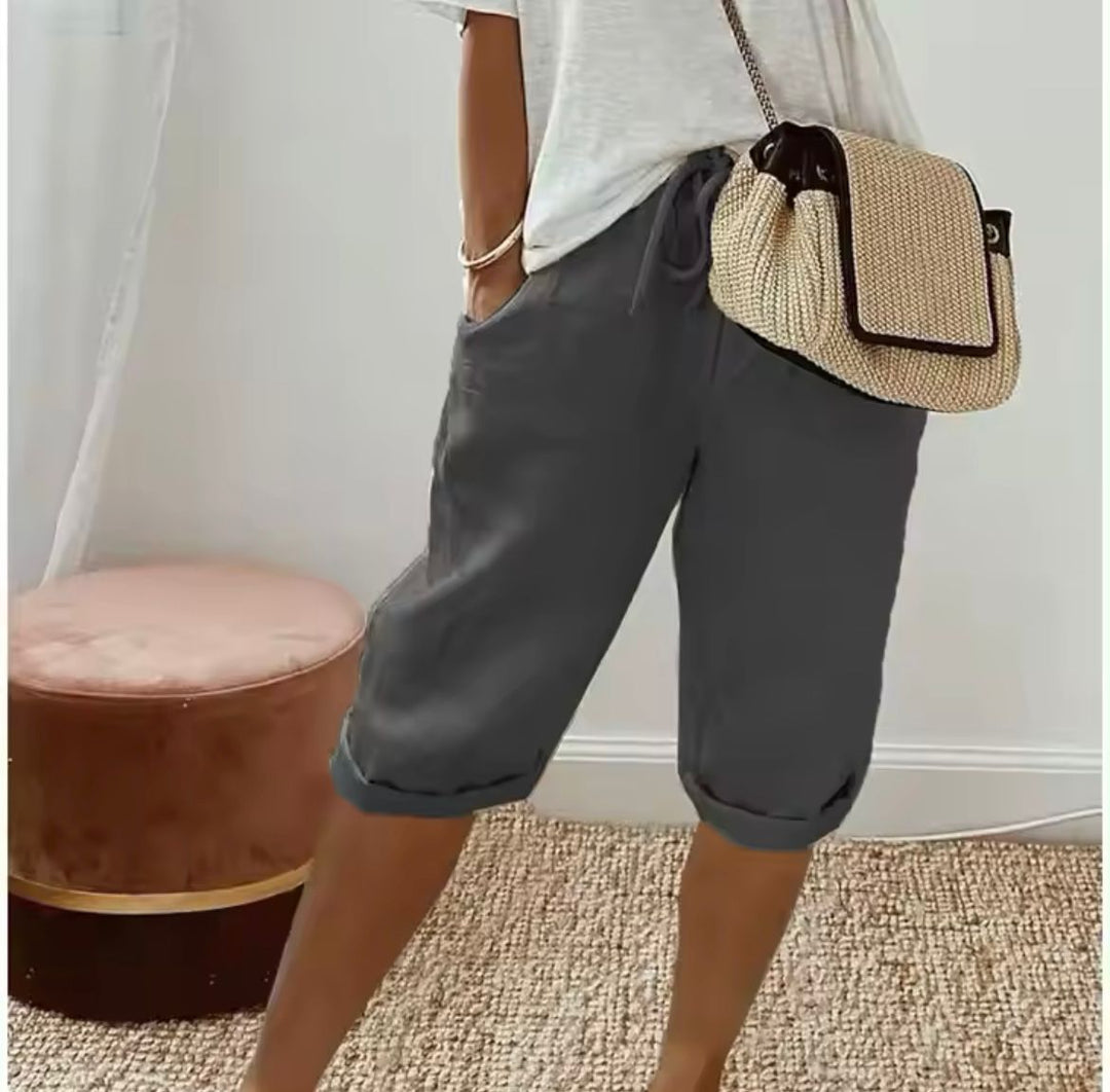Hedwig | Chic High-Waisted Linen Bermuda Shorts Women