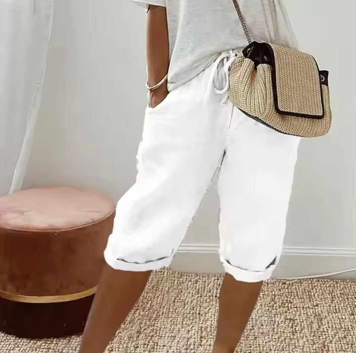 Hedwig | Chic High-Waisted Linen Bermuda Shorts Women