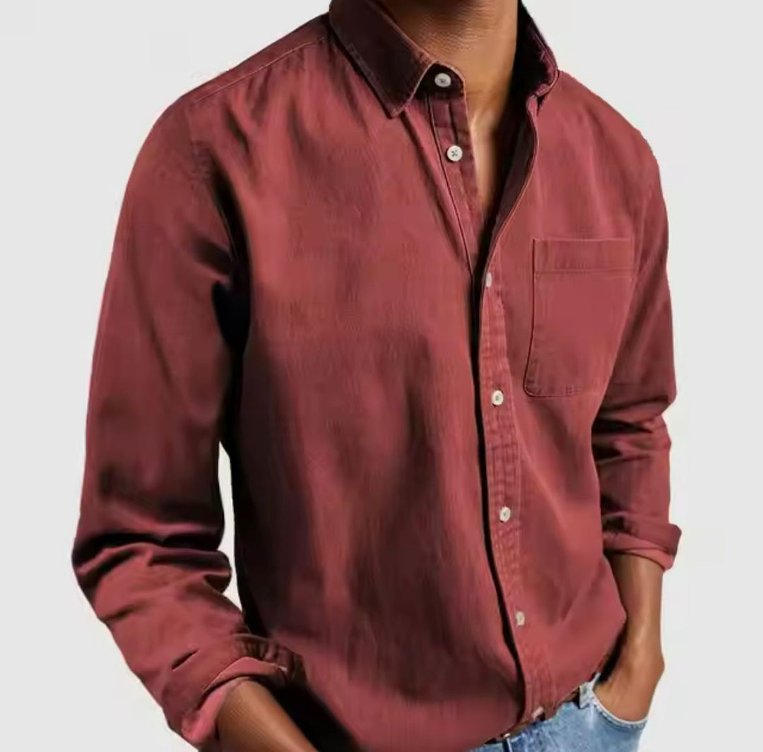 Kasper | Stylish Men's Long Sleeve Button Up Linen Shirt
