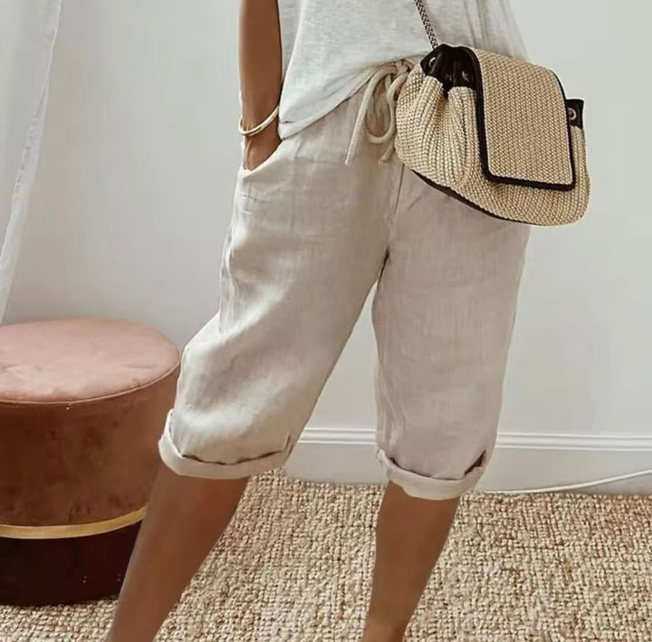Hedwig | Chic High-Waisted Linen Bermuda Shorts Women