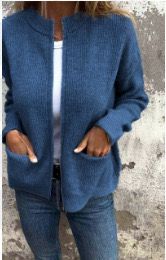 Sawyer | Stylish Zip-Up Knit Cardigan With Ribbed Collar