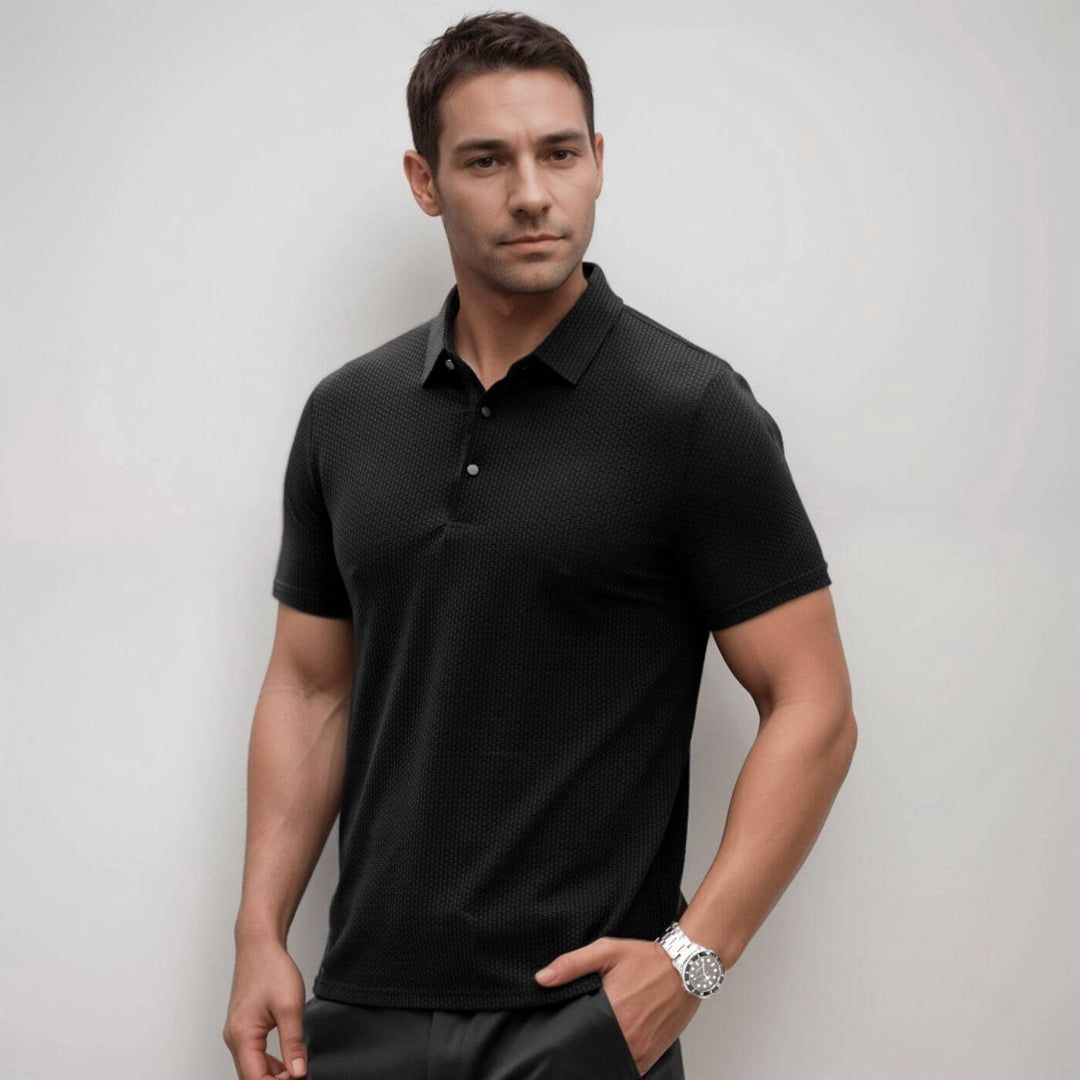 Violet | Sleek Mesh Polo Shirt Men's Breathable Athletic Wear