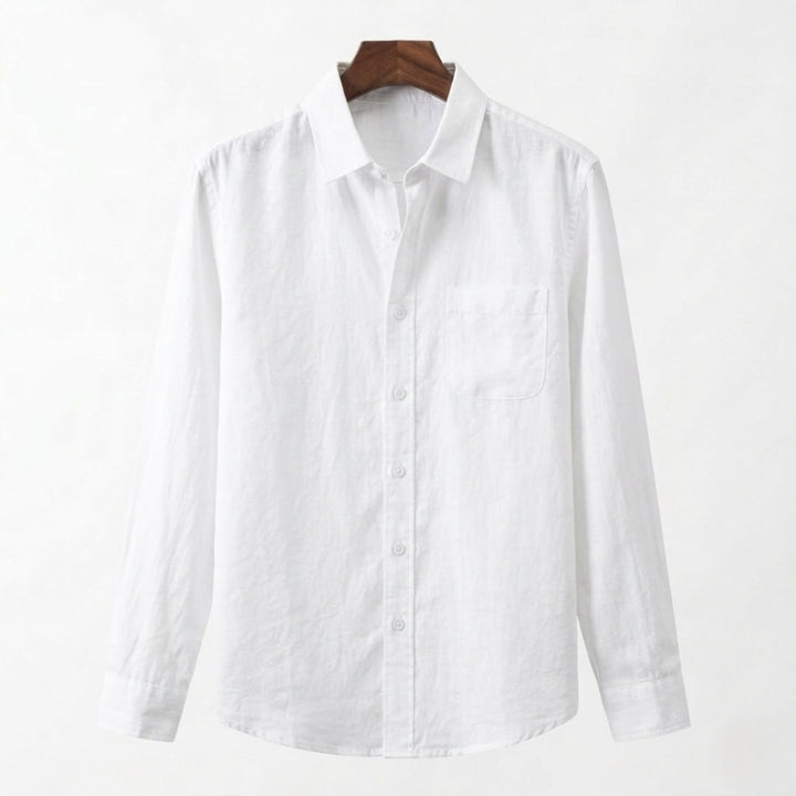 Cannes | Classic Long Sleeve Button Up Linen Shirt Men