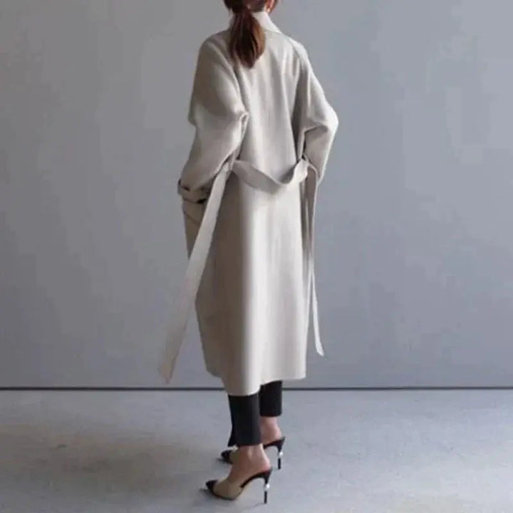 Jade | Elegant Double Breasted Long Wool Coat Women
