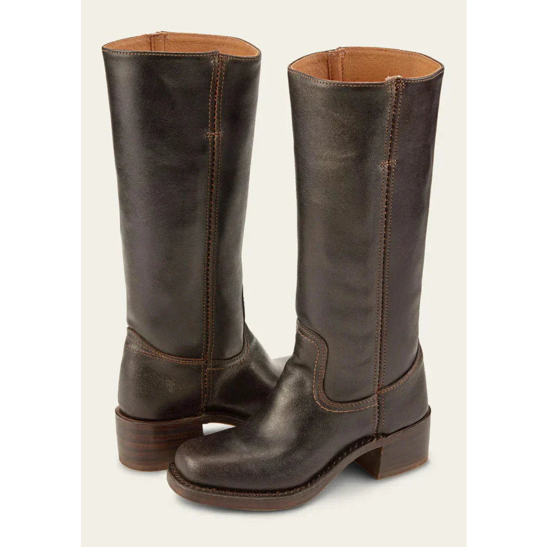 | Elegant Women's Brown Leather Knee High Cowboy Boots