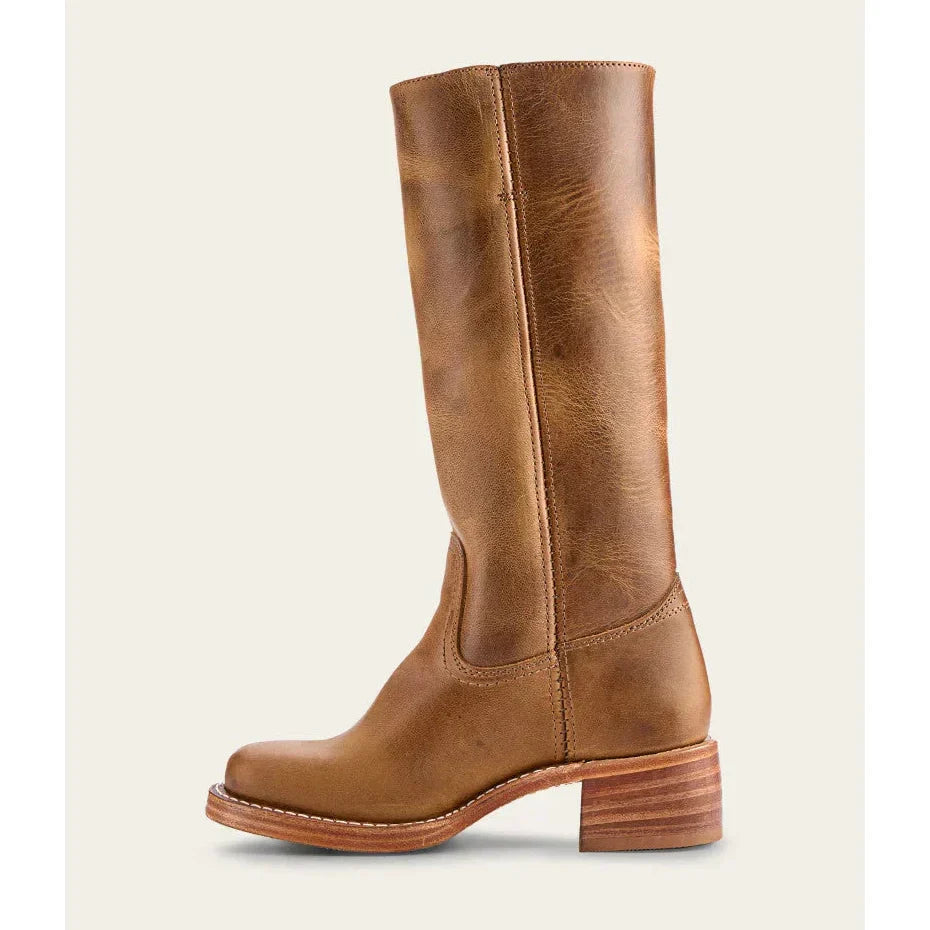 | Elegant Women's Brown Leather Knee High Cowboy Boots