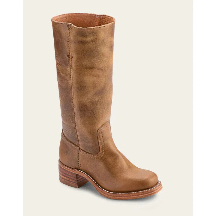 | Elegant Women's Brown Leather Knee High Cowboy Boots