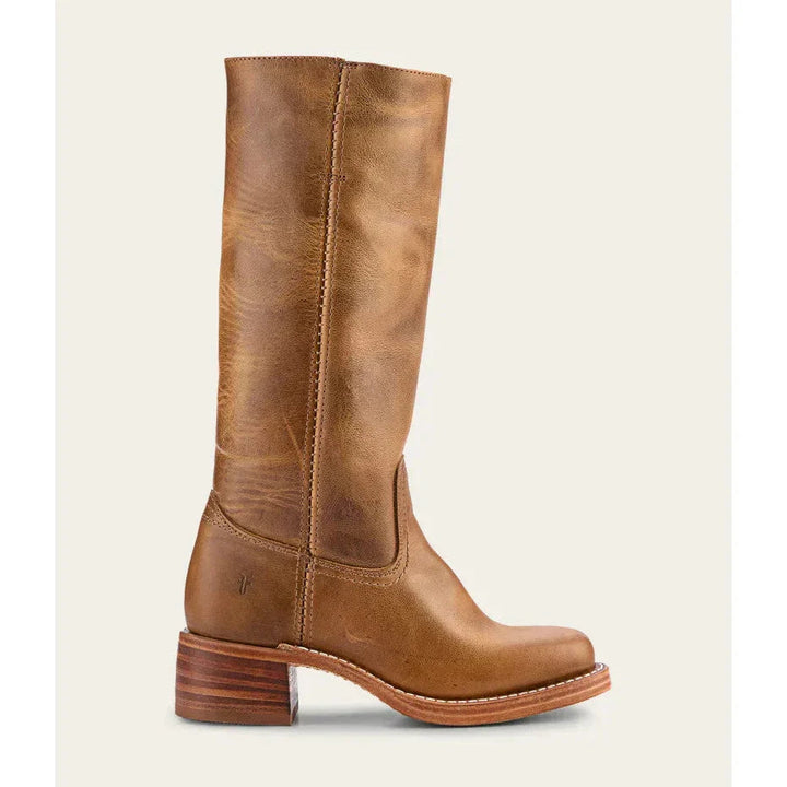 | Elegant Women's Brown Leather Knee High Cowboy Boots