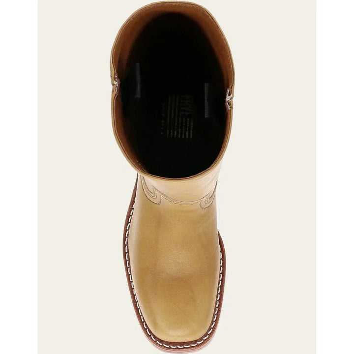 | Elegant Women's Brown Leather Knee High Cowboy Boots