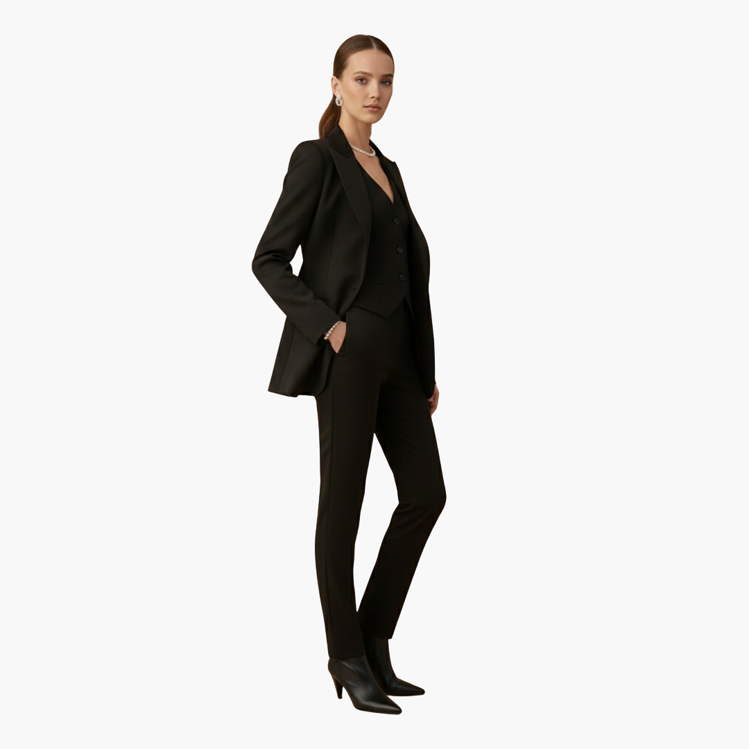 Arabella | Elegant Three Piece V-Neck Blazer Suit Set