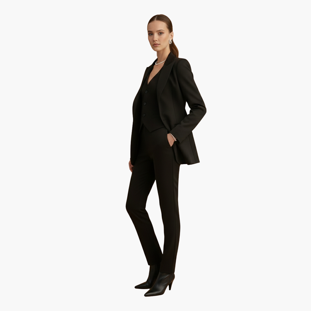 Arabella | Elegant Three Piece V-Neck Blazer Suit Set