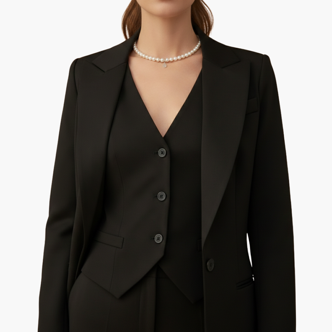 Arabella | Elegant Three Piece V-Neck Blazer Suit Set