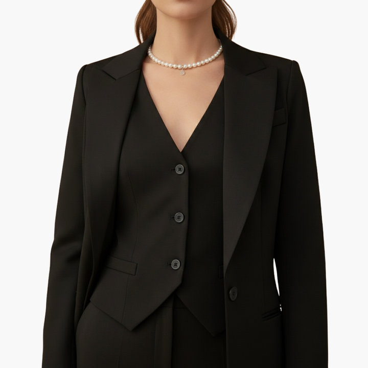 Arabella | Elegant Three Piece V-Neck Blazer Suit Set