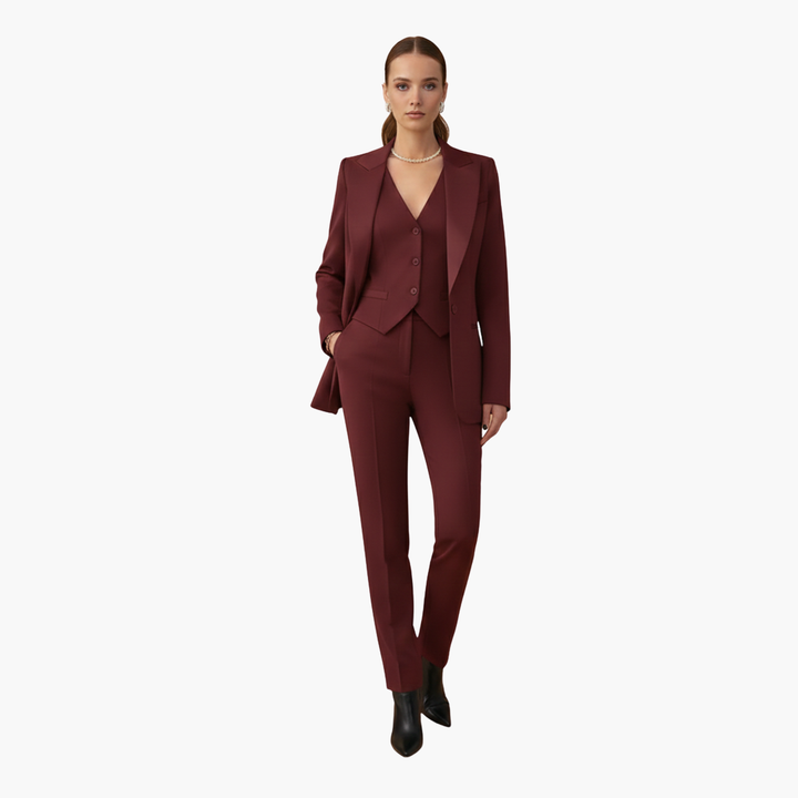 Arabella | Elegant Three Piece V-Neck Blazer Suit Set