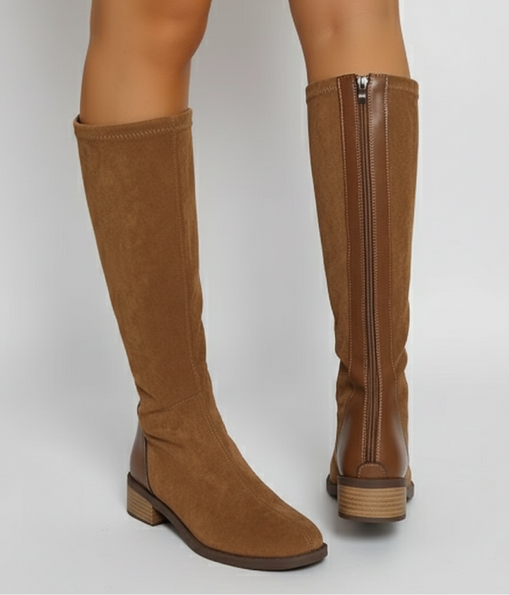 Ingrid | Chic Knee-High Suede Block Heel Boots