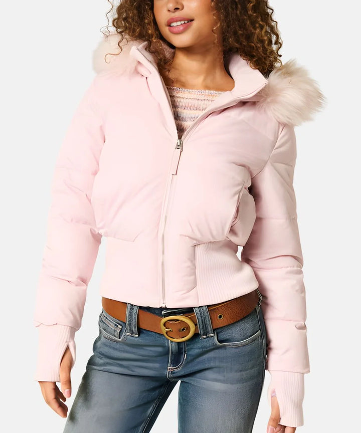 Thea | Chic Quilted Puffer Jacket With Faux Fur Hood