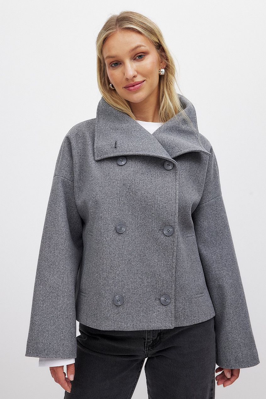 Amelia | Elegant Double-Breasted Wool Jacket With Bell Sleeves