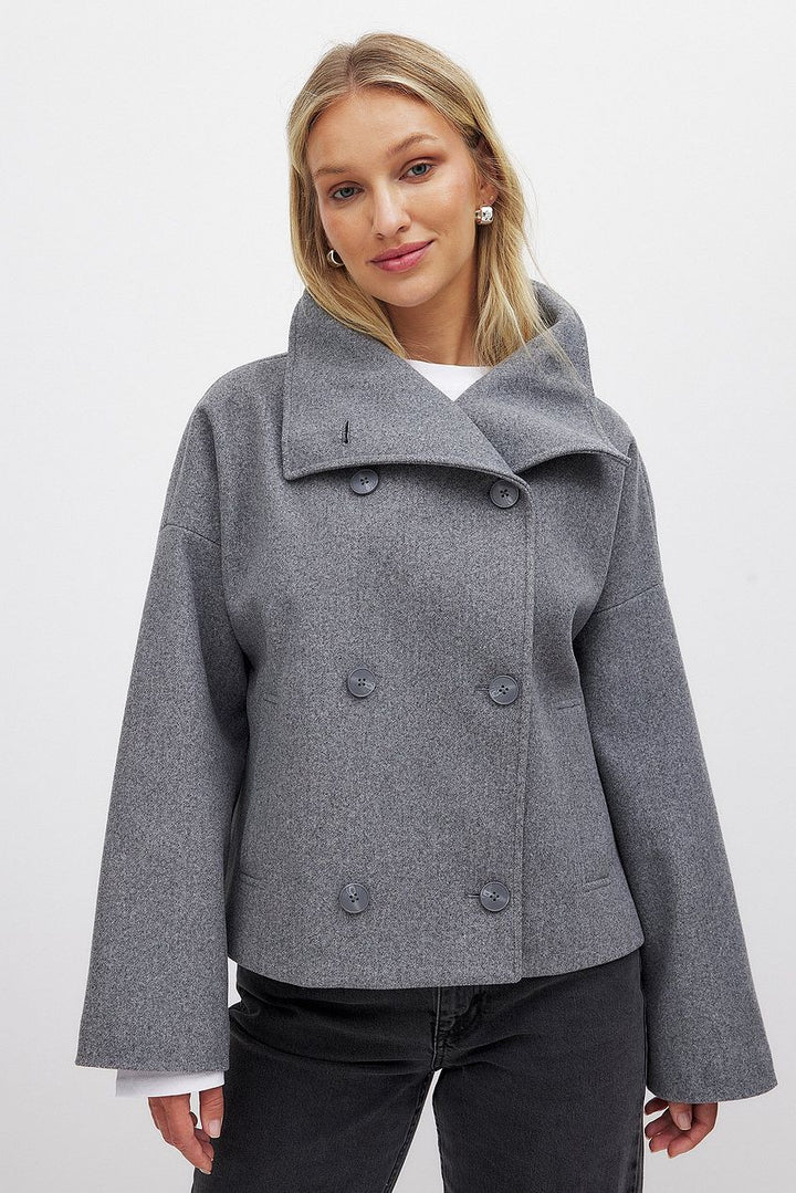Amelia | Elegant Double-Breasted Wool Jacket With Bell Sleeves