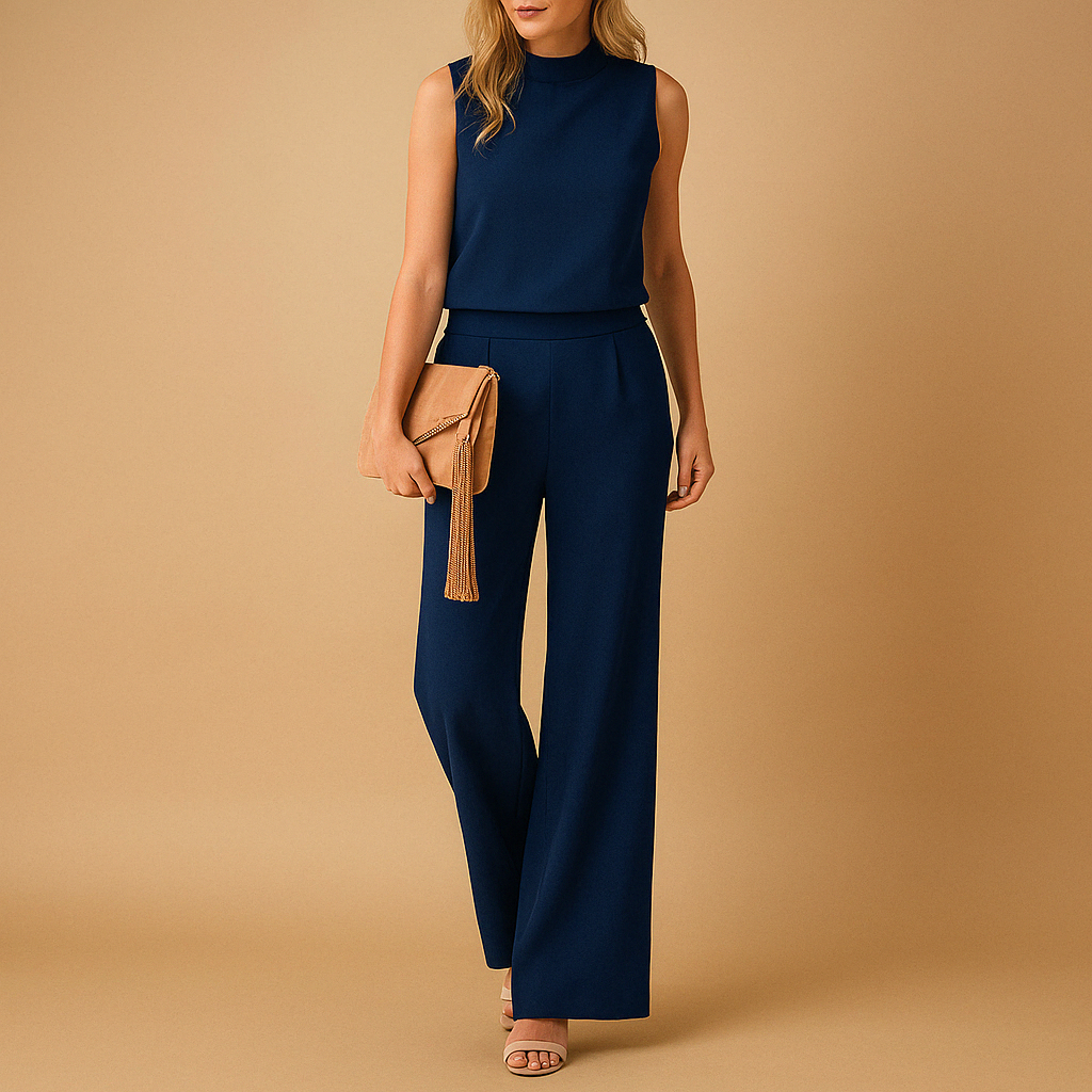 Cassiopeia | Elegant Sleeveless Wide Leg Jumpsuit Round Neck