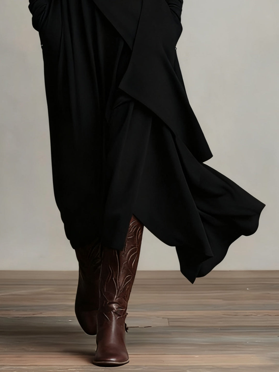 Beatrice | Elegant Purple Turtleneck Asymmetrical Maxi Dress