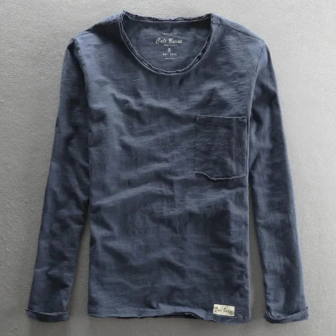 Margot | Stylish Cotton Long Sleeve Crew Neck Shirt