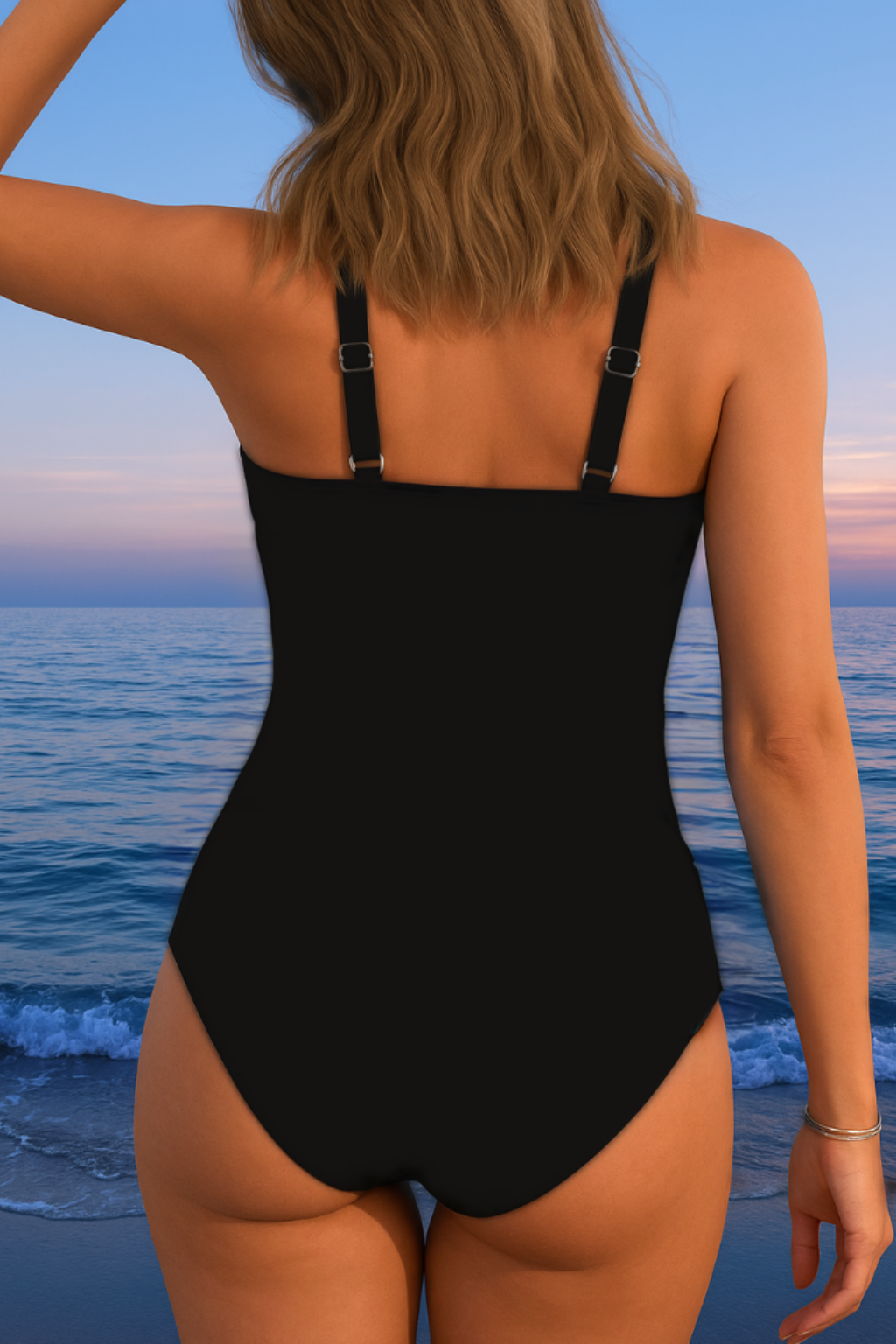 Ruby | Chic Surplice Wrap One-Piece With Rainbow Stripes