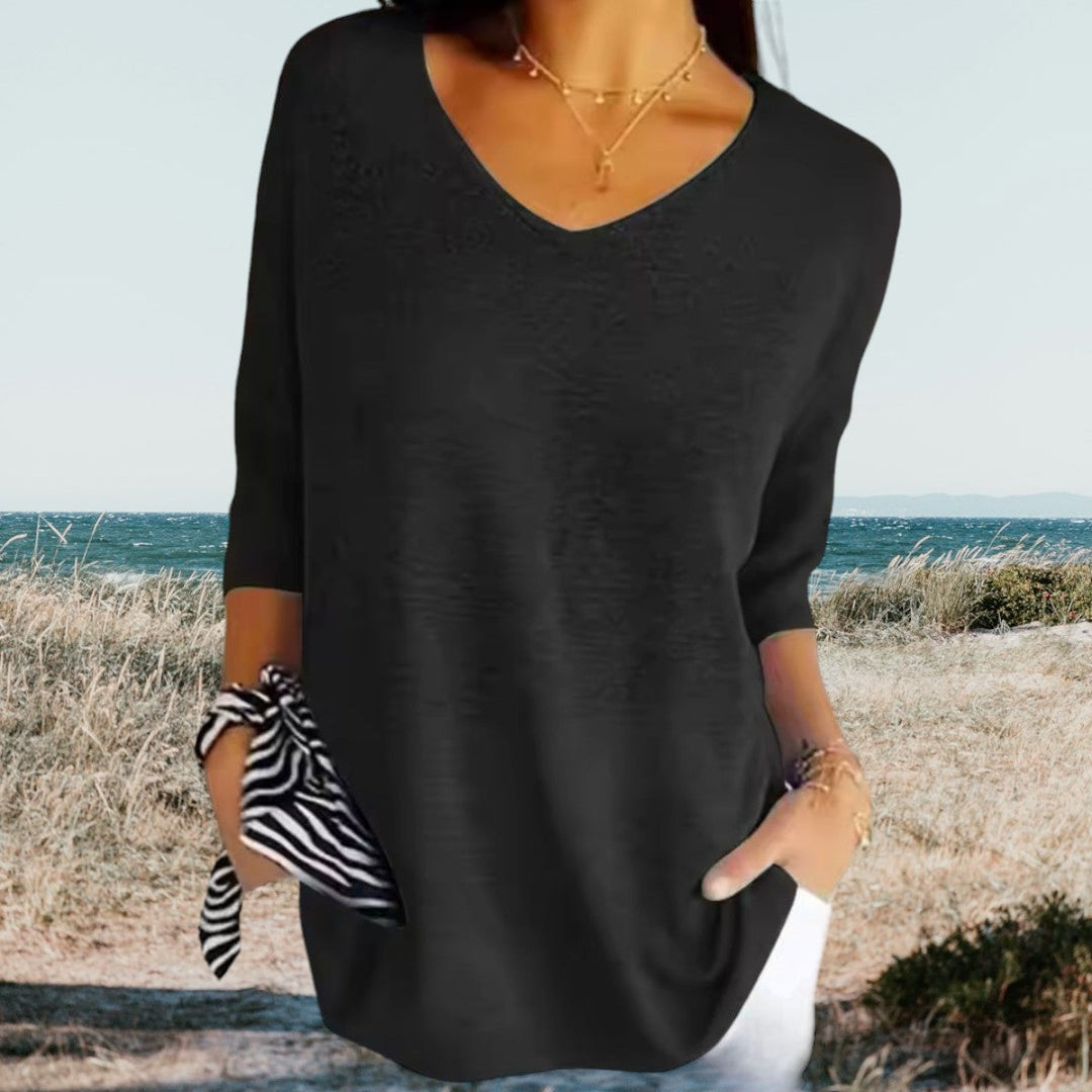 Freya | Effortless V-Neck Lightweight Summer Sweater