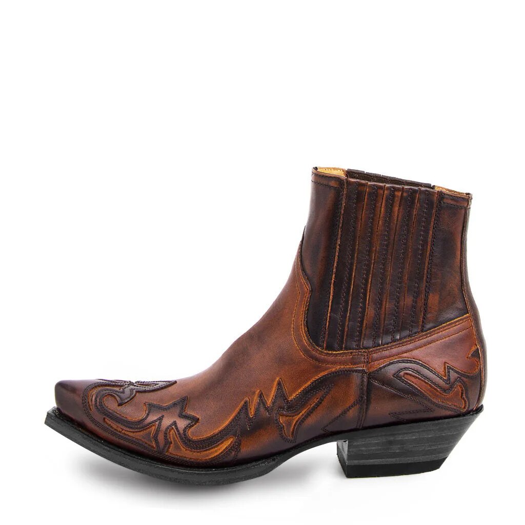 Bradley | Men’s Vintage Cowboy Boots with Stitching