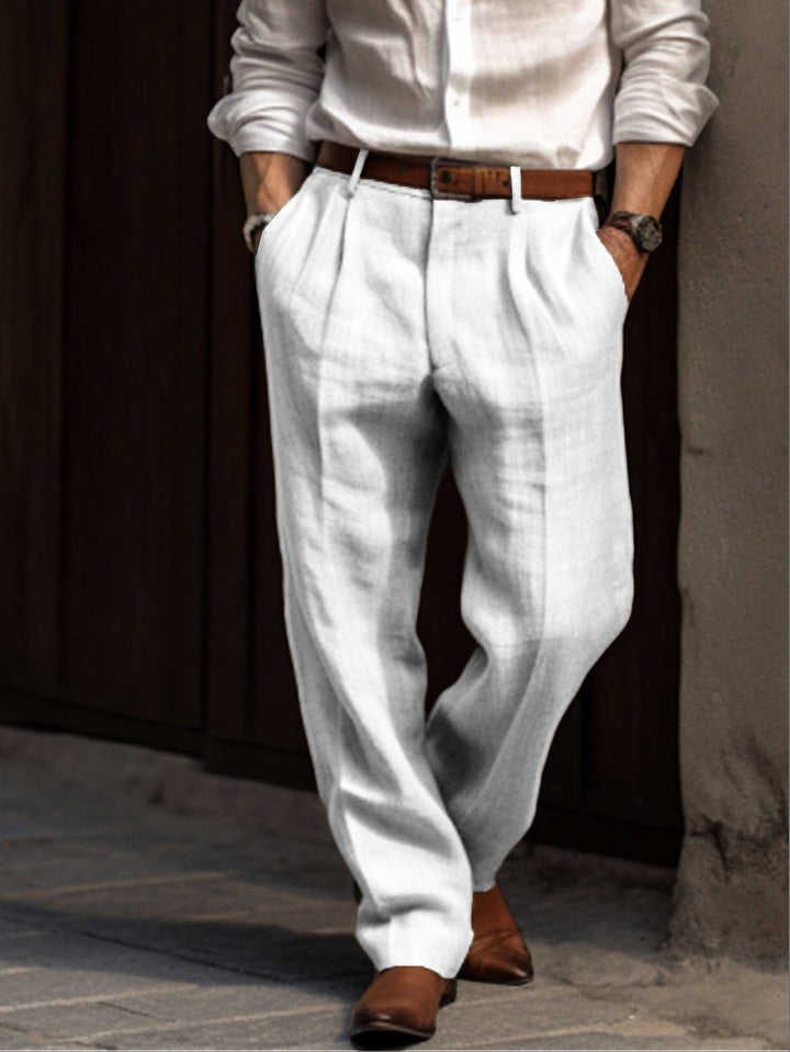 Dylan | Elegant Men's Relaxed Fit Linen Business Trousers
